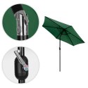 Duży parasol ogrodowy skośny łamany z korbą 6 żeber zielony 270 cm MultiGarden MultiGarden