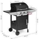 Grill gazowy ogrodowy 10.2 kW duży ruszt 3 palniki termometr reduktor MultiGarden MultiGarden
