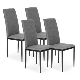 Komplet 4 krzeseł krzesło do jadalni i salonu szare ModernHome ModernHome