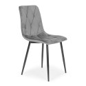 Komplet 4 krzeseł krzesło pikowane welurowe do jadalni i salonu szare ModernHome ModernHome