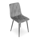 Komplet 4 krzeseł krzesło pikowane welurowe do jadalni i salonu szare ModernHome ModernHome