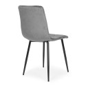 Komplet 4 krzeseł krzesło pikowane welurowe do jadalni i salonu szare ModernHome ModernHome