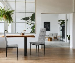 Komplet 4 krzeseł krzesło welurowe do jadalni i salonu 4 sztuki szare ModernHome ModernHome