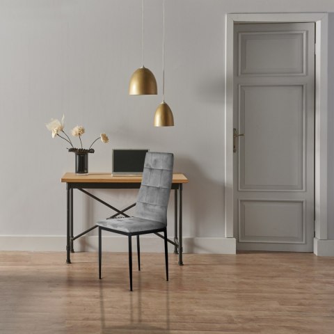 Komplet 4 krzeseł krzesło welurowe do jadalni i salonu 4 sztuki szare ModernHome ModernHome Komplet 4 krzeseł krzesło welurowe do jadalni i salonu 4 sztuki szare ModernHome ModernHome
