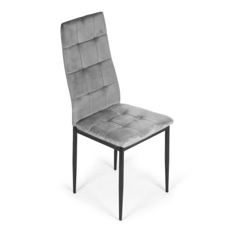 Komplet 4 krzeseł krzesło welurowe do jadalni i salonu 4 sztuki szare ModernHome ModernHome Komplet 4 krzeseł krzesło welurowe do jadalni i salonu 4 sztuki szare ModernHome ModernHome