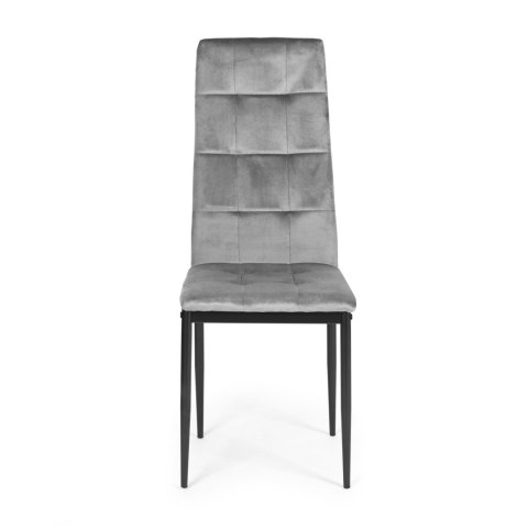 Komplet 4 krzeseł krzesło welurowe do jadalni i salonu 4 sztuki szare ModernHome ModernHome Komplet 4 krzeseł krzesło welurowe do jadalni i salonu 4 sztuki szare ModernHome ModernHome