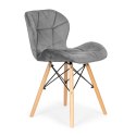 Komplet 4 krzeseł welurowych do jadalni i salonu szare ModernHome ModernHome