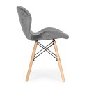 Komplet 4 krzeseł welurowych do jadalni i salonu szare ModernHome ModernHome