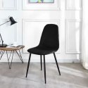 Komplet 4 krzeseł welurowych krzesło do jadalni i salonu czarne ModernHome ModernHome