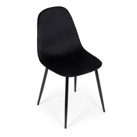 Komplet 4 krzeseł welurowych krzesło do jadalni i salonu czarne ModernHome ModernHome Komplet 4 krzeseł welurowych krzesło do jadalni i salonu czarne ModernHome ModernHome