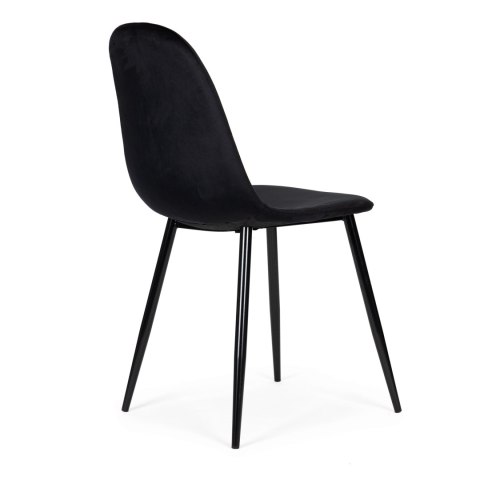 Komplet 4 krzeseł welurowych krzesło do jadalni i salonu czarne ModernHome ModernHome Komplet 4 krzeseł welurowych krzesło do jadalni i salonu czarne ModernHome ModernHome
