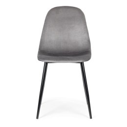 Komplet 4 krzeseł welurowych krzesło do jadalni i salonu szare ModernHome ModernHome