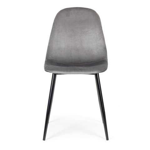 Komplet 4 krzeseł welurowych krzesło do jadalni i salonu szare ModernHome ModernHome Komplet 4 krzeseł welurowych krzesło do jadalni i salonu szare ModernHome ModernHome