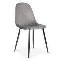 Komplet 4 krzeseł welurowych krzesło do jadalni i salonu szare ModernHome ModernHome
