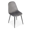 Komplet 4 krzeseł welurowych krzesło do jadalni i salonu szare ModernHome ModernHome