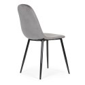 Komplet 4 krzeseł welurowych krzesło do jadalni i salonu szare ModernHome ModernHome