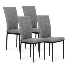 Komplet krzeseł pikowanych krzesło do jadalni i salonu 4 sztuki szare ModernHome ModernHome