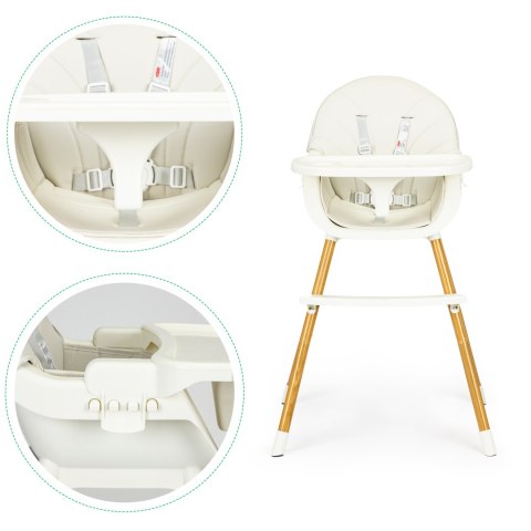 Krzesełko fotelik do karmienia 2w1 beżowe ECOTOYS ECOTOYS Krzesełko fotelik do karmienia 2w1 beżowe ECOTOYS ECOTOYS