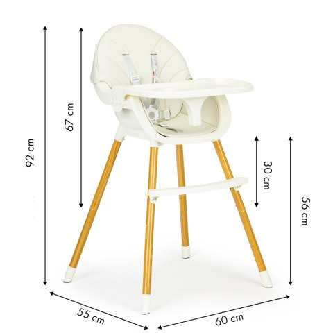 Krzesełko fotelik do karmienia 2w1 beżowe ECOTOYS ECOTOYS Krzesełko fotelik do karmienia 2w1 beżowe ECOTOYS ECOTOYS