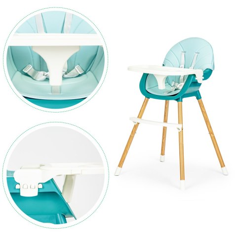 Krzesełko fotelik do karmienia 2w1 niebieskie ECOTOYS ECOTOYS Krzesełko fotelik do karmienia 2w1 niebieskie ECOTOYS ECOTOYS