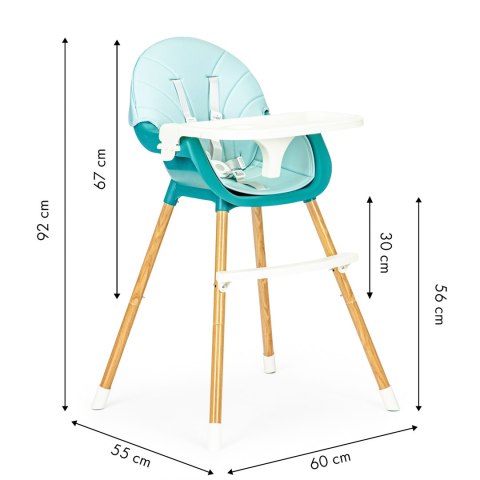 Krzesełko fotelik do karmienia 2w1 niebieskie ECOTOYS ECOTOYS Krzesełko fotelik do karmienia 2w1 niebieskie ECOTOYS ECOTOYS