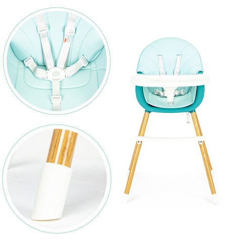 Krzesełko fotelik do karmienia 2w1 niebieskie ECOTOYS ECOTOYS Krzesełko fotelik do karmienia 2w1 niebieskie ECOTOYS ECOTOYS