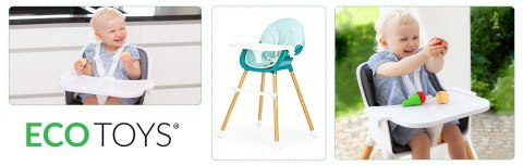 Krzesełko fotelik do karmienia 2w1 niebieskie ECOTOYS ECOTOYS Krzesełko fotelik do karmienia 2w1 niebieskie ECOTOYS ECOTOYS