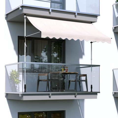 Markiza przeciwsłoneczna balkonowa 300x120 cm regulacja wysokości wodoodporna korbka ręczna beżowa MultiGarden MultiGarden Markiza przeciwsłoneczna balkonowa 300x120 cm regulacja wysokości wodoodporna korbka ręczna beżowa MultiGarden MultiGarden