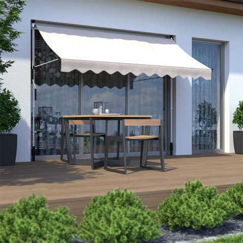 Markiza przeciwsłoneczna balkonowa 200x120 cm regulacja wysokości wodoodporna korbka ręczna beżowa MultiGarden MultiGarden Markiza przeciwsłoneczna balkonowa 200x120 cm regulacja wysokości wodoodporna korbka ręczna beżowa MultiGarden MultiGarden