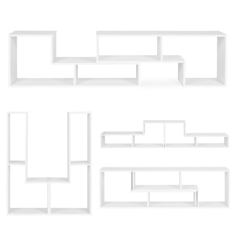 Nowoczesny regał modułowy geometryczny szafka na książki 4 półki ModernHome ModernHome Nowoczesny regał modułowy geometryczny szafka na książki 4 półki ModernHome ModernHome
