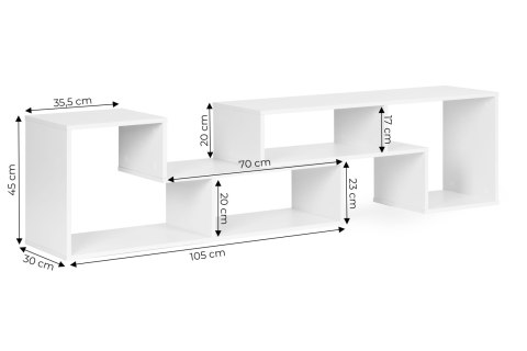 Nowoczesny regał modułowy geometryczny szafka na książki 4 półki ModernHome ModernHome Nowoczesny regał modułowy geometryczny szafka na książki 4 półki ModernHome ModernHome