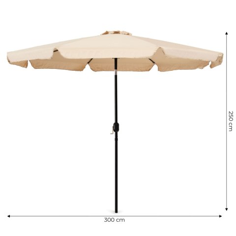 Parasol ogrodowy duży 3 m skośny łamany z korbą beż MultiGarden MultiGarden Parasol ogrodowy duży 3 m skośny łamany z korbą beż MultiGarden MultiGarden