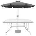 Parasol ogrodowy duży 3 m skośny łamany z korbą szary MultiGarden MultiGarden