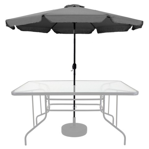Parasol ogrodowy duży 3 m skośny łamany z korbą szary MultiGarden MultiGarden Parasol ogrodowy duży 3 m skośny łamany z korbą szary MultiGarden MultiGarden
