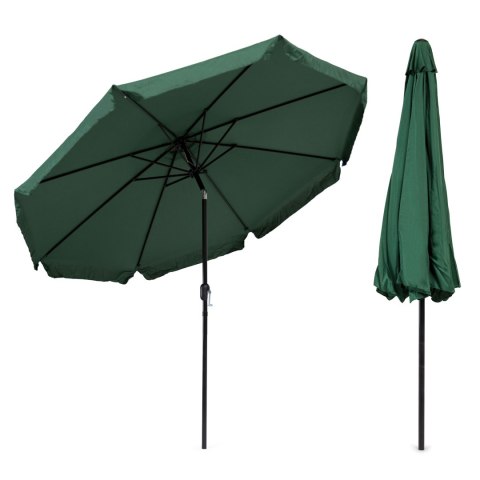 Parasol ogrodowy duży 3 m skośny łamany z korbą zielony MultiGarden MultiGarden Parasol ogrodowy duży 3 m skośny łamany z korbą zielony MultiGarden MultiGarden