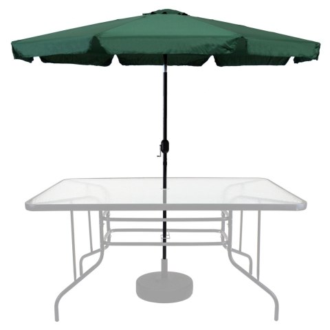 Parasol ogrodowy duży 3 m skośny łamany z korbą zielony MultiGarden MultiGarden Parasol ogrodowy duży 3 m skośny łamany z korbą zielony MultiGarden MultiGarden