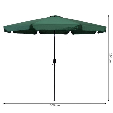 Parasol ogrodowy duży 3 m skośny łamany z korbą zielony MultiGarden MultiGarden Parasol ogrodowy duży 3 m skośny łamany z korbą zielony MultiGarden MultiGarden