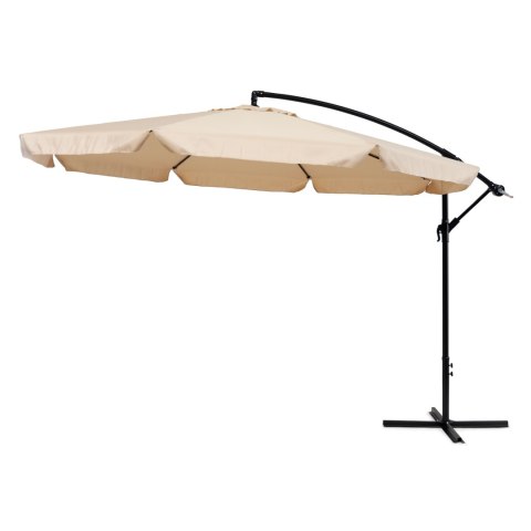 Parasol ogrodowy duży na wysięgniku składany 3,5 m beż MultiGarden MultiGarden Parasol ogrodowy duży na wysięgniku składany 3,5 m beż MultiGarden MultiGarden