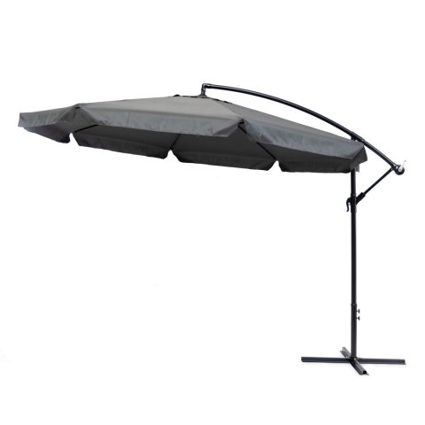 Parasol ogrodowy duży na wysięgniku składany 3,5 m szary MultiGarden MultiGarden Parasol ogrodowy duży na wysięgniku składany 3,5 m szary MultiGarden MultiGarden