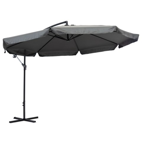 Parasol ogrodowy duży na wysięgniku składany 3,5 m szary MultiGarden MultiGarden Parasol ogrodowy duży na wysięgniku składany 3,5 m szary MultiGarden MultiGarden
