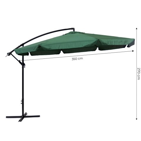 Parasol ogrodowy duży na wysięgniku składany 3,5 m zielony MultiGarden MultiGarden Parasol ogrodowy duży na wysięgniku składany 3,5 m zielony MultiGarden MultiGarden