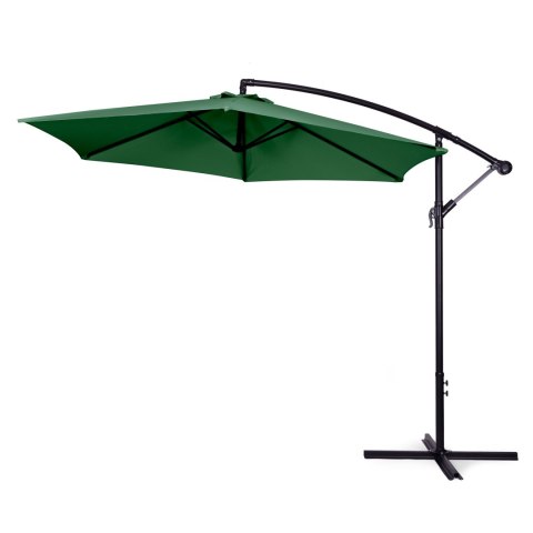 Parasol ogrodowy duży na wysięgniku składany 3 m 6 żeber zielony MultiGarden MultiGarden Parasol ogrodowy duży na wysięgniku składany 3 m 6 żeber zielony MultiGarden MultiGarden