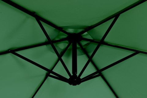 Parasol ogrodowy duży na wysięgniku składany 3 m 6 żeber zielony MultiGarden MultiGarden Parasol ogrodowy duży na wysięgniku składany 3 m 6 żeber zielony MultiGarden MultiGarden