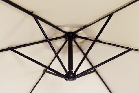 Parasol ogrodowy duży na wysięgniku składany 3 m beżowy 6 żeber MultiGarden MultiGarden Parasol ogrodowy duży na wysięgniku składany 3 m beżowy 6 żeber MultiGarden MultiGarden