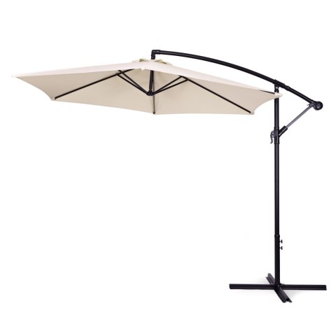 Parasol ogrodowy duży na wysięgniku składany 3 m beżowy 6 żeber MultiGarden MultiGarden Parasol ogrodowy duży na wysięgniku składany 3 m beżowy 6 żeber MultiGarden MultiGarden