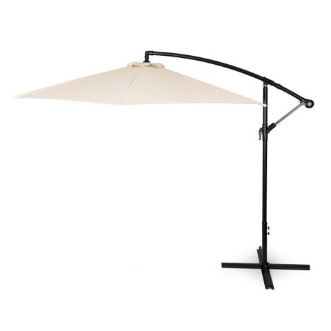 Parasol ogrodowy duży na wysięgniku składany 3 m beżowy 6 żeber MultiGarden MultiGarden Parasol ogrodowy duży na wysięgniku składany 3 m beżowy 6 żeber MultiGarden MultiGarden