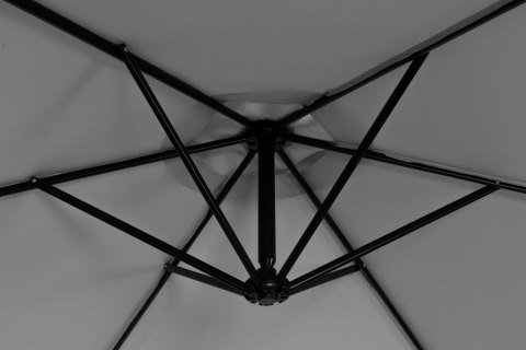 Parasol ogrodowy duży na wysięgniku składany 3 m szary 6 żeber MultiGarden MultiGarden Parasol ogrodowy duży na wysięgniku składany 3 m szary 6 żeber MultiGarden MultiGarden