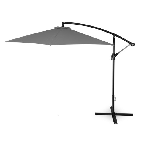 Parasol ogrodowy duży na wysięgniku składany 3 m szary 6 żeber MultiGarden MultiGarden Parasol ogrodowy duży na wysięgniku składany 3 m szary 6 żeber MultiGarden MultiGarden
