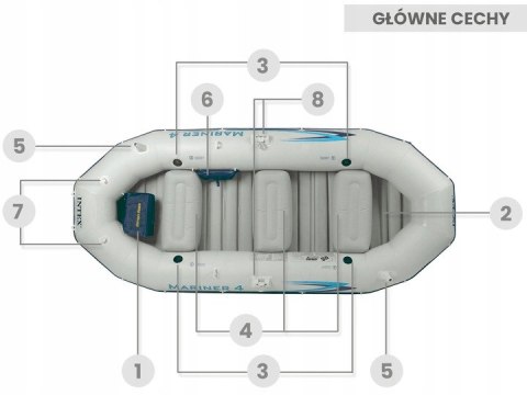 Ponton dmuchany Mariner 4 dla 4 osób wiosła pompka uchwyty na wędkę i silnik INTEX 68376 INTEX Ponton dmuchany Mariner 4 dla 4 osób wiosła pompka uchwyty na wędkę i silnik INTEX 68376 INTEX