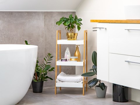 Regał szafka stoliczek nocny 3 półki bambusowy stelaż ModernHome Regał szafka stoliczek nocny 3 półki bambusowy stelaż ModernHome